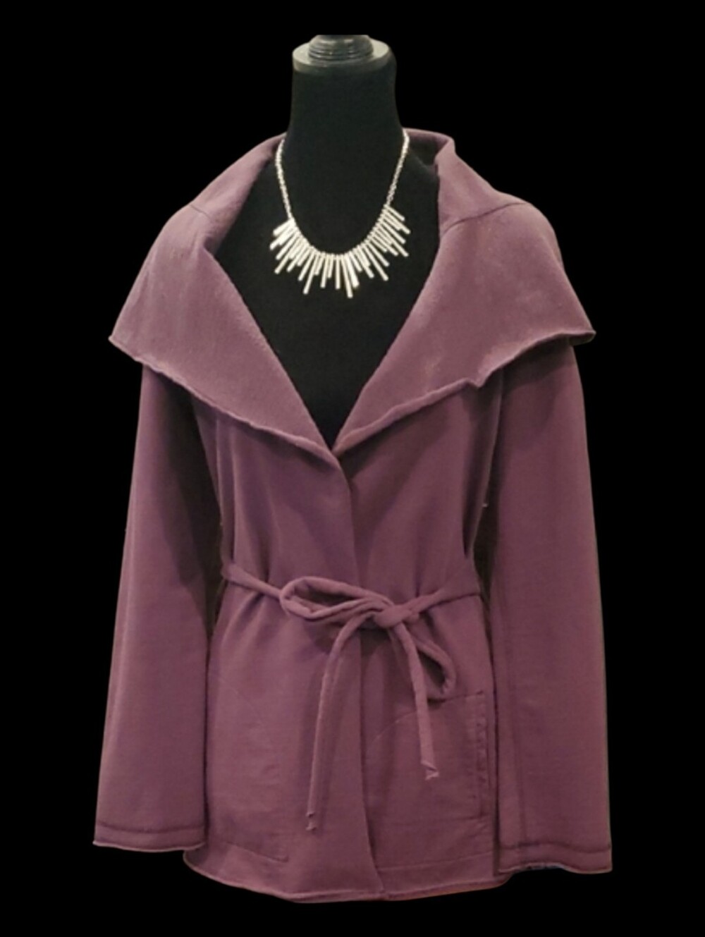 2/$25 Deep Plum Front Tie Jacket wi
